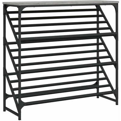 Image of vidaXL Shoe Rack Grey Sonoma 90x30x85 cm Engineered Wood