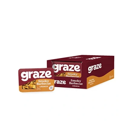Image of Graze BBQ Snacks Healthy Alternative for Crisps, Mixed Nuts &amp; Pretzels Perfect if You Love Corn, Broad Beans and Corn Hoops Savoury Vegan (9x28g pack)