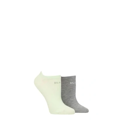Image of Elle Ladies No Show Socks Plain Patterned and Striped Soft Breathable Bamboo Material in a Multipack of 2 Size 4 8 (UK, Numeric, 4, 8, Regular, Keylime Pie Plain)
