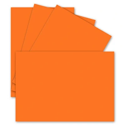 Image of FarbenFroh by GUSTAV NEUSER 50 single cards DIN A6 10.5 x 14.8 cm 240 g/m² orange construction cardboard craft paper blank postcards