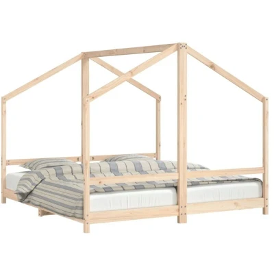 Image of vidaXL Kids Bed Frame 2x(90x190) cm Solid Wood Pine