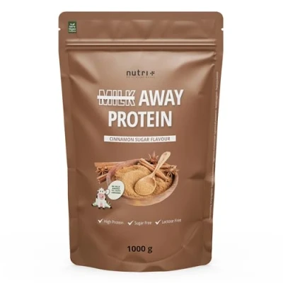 Image of Vegan Protein Powder Cinnamon Sugar Milk Away Without Soy 1kg 5k Shake Made from peas, buckwheat, Hemp Seeds, Rice &amp; Pumpkin Seeds +