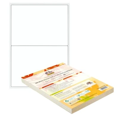 Image of Double Dragon A4 Self Adhesive Address Labels, 2 Per Sheet, 100 Sheets, 200 199.6 x 143.5mm (200 Labels)