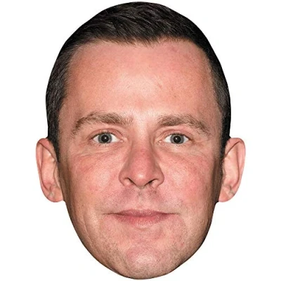Image of Scott Mills (Smile) Celebrity Mask, Flat Card Face, Fancy Dress Mask