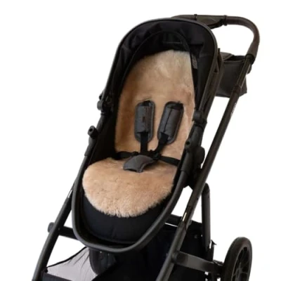 Image of Naturally Sheepskins Luxury Shorn Sheepskin Pram Liner 100% Natural, Universal fit, Breathable, Temperature regulating, Easy Care (Blush)