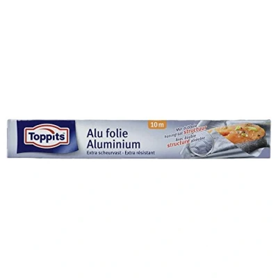 Image of Toppits Aluminium Foil 10 m x 29.5 cm, Dispenser Box, Double Strength, Honeycomb, Pack of 1