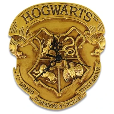 Image of Harry Potter Wall Clock (Hogwarts Crest Moulded Design) 25cm Diameter, Gifts for Women and Men, Girls Boys Official Merchandise