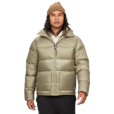 Image of Marmot Men&#039;s Guides down Hoody, Lightweight jacket, warm winter puffy, water repellent quilted coat, windproof functional packable outdoor jacket with hood