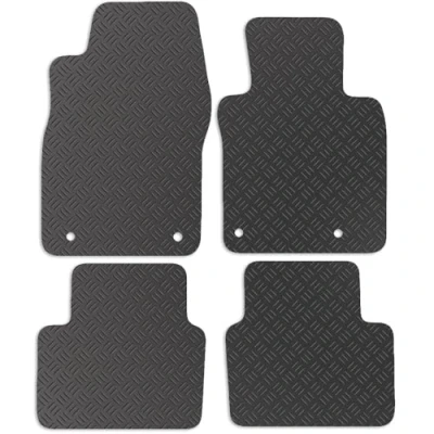 Image of Carsio Rubber Car Mats For Mazda 3 2019+ Onwards Tailored Fit Floor Mat Set Complete Accessory Black Custom Fitted All Weather &amp; Heavy Duty, Anti Slip Backing with Clips