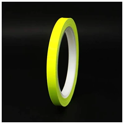 Image of 10 Metre Shiny Decorative Strips for Car, Motorcycle, Boat, Model Making, Silver Chrome, Finest Folia Strips, Side Stripes (Neon Yellow, 9 mm Width)