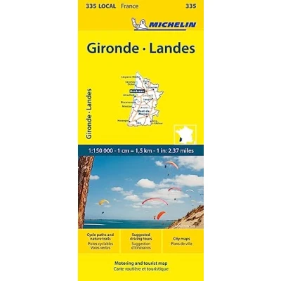 Image of Gironde, Landes Michelin Local Map 335: Straßen und Tourismuskarte 1:150.000; Auflage 2023