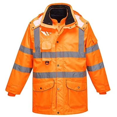 Image of Portwest RT27 Waterproof Hi Vis Breathable 7 in 1 Traffic Jacket Orange, 5X Large