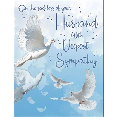 Image of Regal Publishing Occasion Card Sympathy Husband,bluewhitegreen,8 x 6 inches