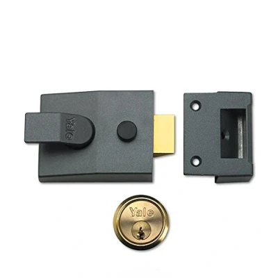 Image of Yale Locks 89DMGPB Deadlock Nightlatch DMG Brass Cylinder 60mm Backset (Boxed)