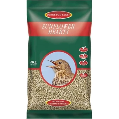 Image of 2kg Sunflower Hearts for Wild Birds Bird Food/Feed High Protein, Oil Rich Seed Ideal Feed All Species