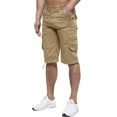 Image of 989Zé ENZO Mens Cargo Combat Shorts Summer Chino Casual Work Knee Length Pants EZS426 Beige 40
