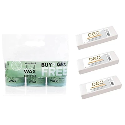Image of Salon System Just Wax Tea Tree Creme 3 for 2 and Deo Fabric Strips (300)