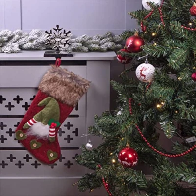 Image of St Helens Home &amp; Garden Luxury Gonk Christmas stocking a on whole other level, luxurious and fur lined (Red)