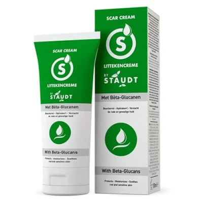 Image of Staudt Premium Scar Cream Formula with Vitamin E, Honey, Hyaluronic Acid &amp; Silicone Treatment for Old New Scars, Surgical, Rashes, Acne, Burns, C Section, Stretch Marks, Eczema 100ml