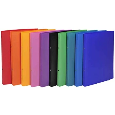 Image of A4 Ring Binder 2 Rings, 20 mm Spine Assorted Colours, Pack of 4