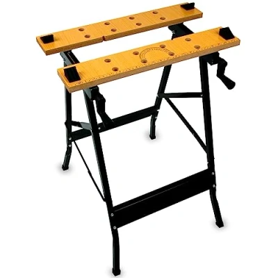 Image of ZENO Workbench Tool Stand Foldable Work Bench with Heavy Duty Steel Frame Adjustable &amp; Portable Table 100KG