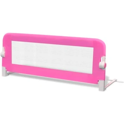 Image of vidaXL Toddler&#039;s Pink Safety Bed Rail measuring 102 x 42 cm Foldable and Lightweight with Durable Polyester Metal Framework
