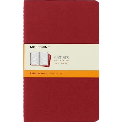 Image of Moleskine Ruled Cahier L Red Cover (3 SET)
