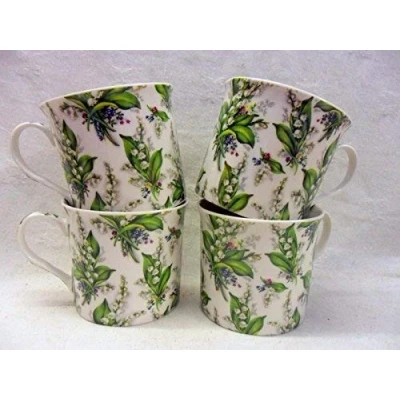 Image of Set of 4 China Palace Mugs in Lilly The Valley Design