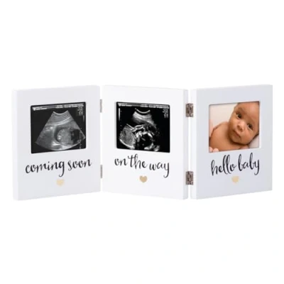 Image of Pearhead Triple Sonogram Keepsake Frame, Ultrasound The Expecting Parents