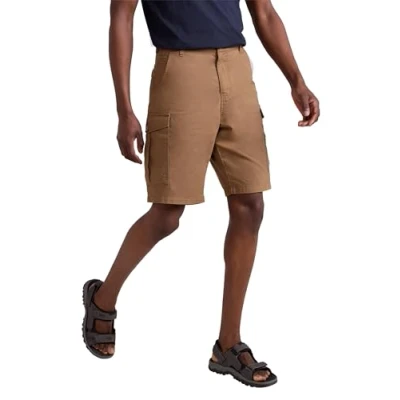 Image of Mountain Warehouse Lakeside Mens Shorts 100% Durable Twill Cotton Cargo Shorts, 6 Pockets for Walking, Running, Hiking &amp; Camping Light Brown Men&#039;s W42