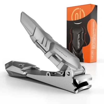 Image of Nail Clippers for Men with Catcher, Professional of Heavy Duty No Splash Self Collecting, Stainless Steel Toenail Fingernail and toenails,Nail Cutter Seniors Adult Women