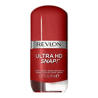Image of Revlon Ultra HD Snap Nail Polish, Long Lasting Vegan Formula, Quick Drying &amp; One Coat Full Coverage Colour (8ml) Red and Real (014) Unisex