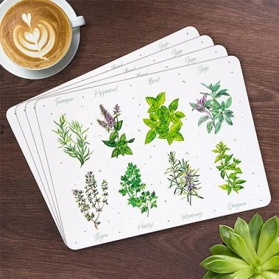 Image of The Leonardo Collection LP95066 Herb Garden Place Mats (Set of 4), 29x22cm, Boxed