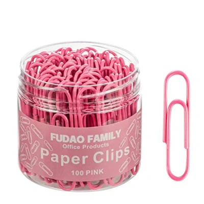 Image of Jumbo Paper Clips, 2 Inch Large Clip, 100 pcs Paperclips (Jumbo, Pink)
