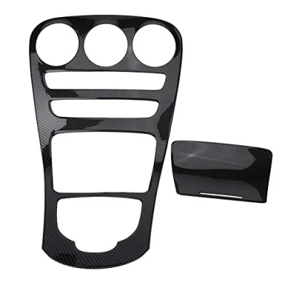 Image of Console Panel Trim, Carbon Fiber Center Decoration Cover Trim for C Class W205/GLC W253 15 18
