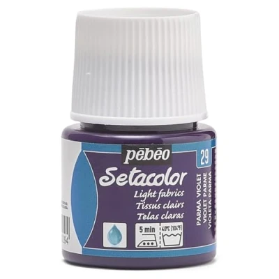 Image of PEBEO 329 029 Setacolor Light Fabric Paint 45 Milliliter Bottle, Parma Violet