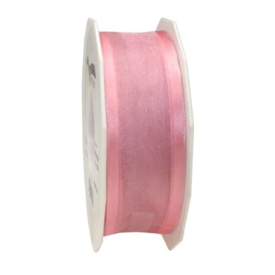 Image of C.E. Pattberg Präsent Marseille Wired Organza Ribbon Light Pink 40 mm width, 25 m length