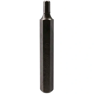 Image of 5mm Hex Allen Key Bit 75mm Length 10mm Shank Chrome Vanadium Hardened Tip