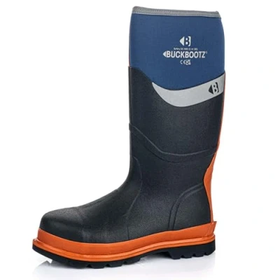 Image of Buckler Buckbootz BBZ6000 Premium Neoprene &amp; Rubber Safety Wellington Boots (Blue, UK Footwear Size System, Adult, Men, Numeric, Wide, 8)