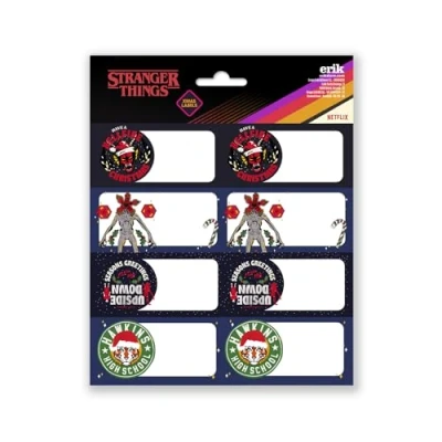 Image of Grupo Erik Stranger Things Christmas Labels Sticky Food Stickers Self Adhesive Gift Tag School