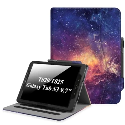 Image of FINTIE Case for Samsung Galaxy Tab S3 9.7 Inch Tablet (SM T820/T825) [Corner Protection] Multi Angle Viewing Stand Cover with Protective S Pen Holder Card Pocket Auto Sleep/Wake,