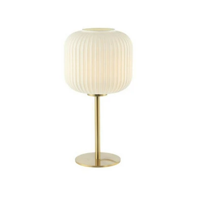 Image of Ymittos Table Lamp E27 Max 40W Glass Matterial White, Brass On/Off Switch