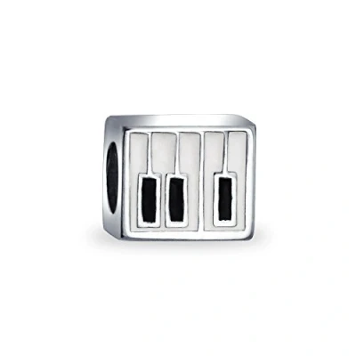 Image of Music Student Teacher Musician Piano Keys Charm Bead For Teen Women .925 Sterling Silver Fits European Bracelet