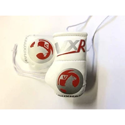 Image of Vauxhall VXR mini boxing gloves..(rear view mirror) White Gloves