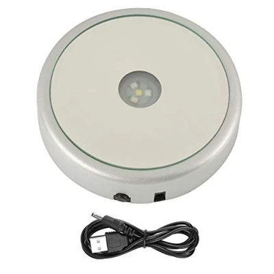 Image of Hilitand Crystal Display Stand, LED Colorful Light Stand Base, Round Mirror for Home Decoration (Batteries are not Included)