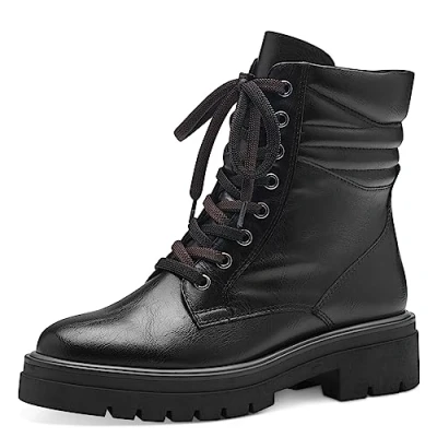 Image of MARCO TOZZI Women&#039;s 2 25292 41 Lace Boot Flat, Black, 6.5