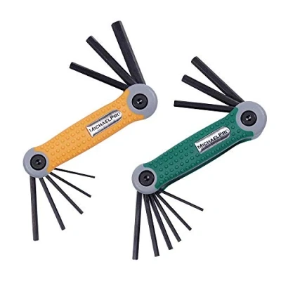 Image of MichaelPro MP001007 Folding Hex Key Allen Wrench Set with SAE and Metric in 17 Sizes, 2 Pack Durable &amp; Industrial Grade Tool