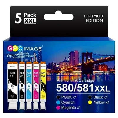 Image of GPC Image PGI 580XXL CLI 581XXL Compatible Ink Cartridges Replacement for Canon PIXMA TS6251 TS6350 TS6351 TR8550 TS8150 TS8250 TS6150 TR7550 TS9150 TS6151 TS8251 TS6250 TS9550 TS705 TS8151(5 Pack)