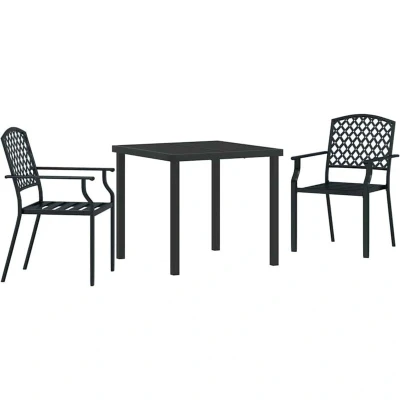 Image of vidaXL 3 Piece Garden Dining Set Anthracite Steel