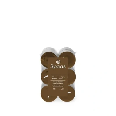 Image of Spaas Scented Tealights flatpack x12 4.5h, Warm Wonder, Brown